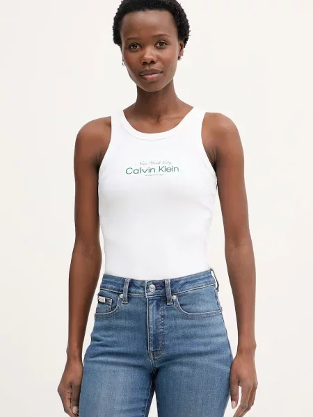Calvin Klein Jeans top pentru femei alb