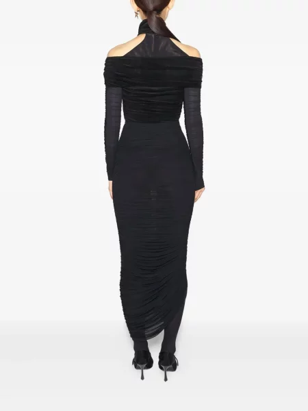Rochie midi Mugler drapată negru