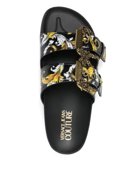 Natikače Versace Jeans Couture s printom crna