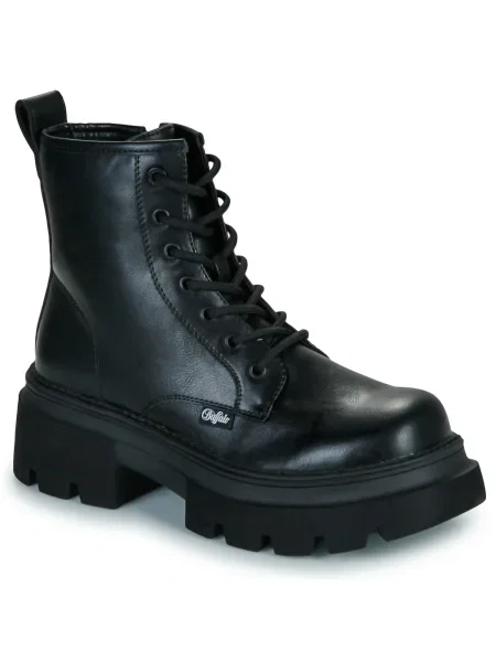 Botine Buffalo cu șireturi din dantelă negru