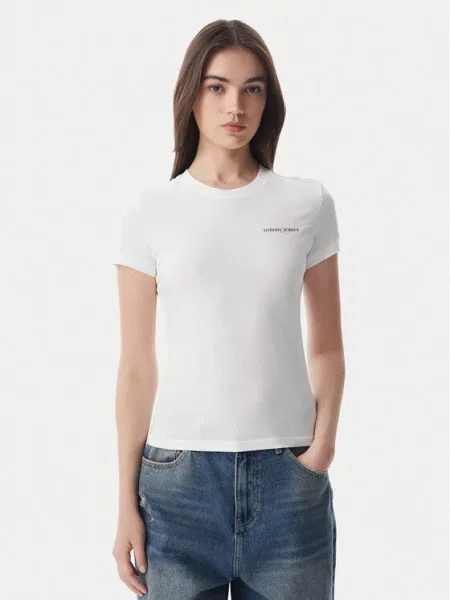 Tommy Jeans T-Shirt Ess Logo λευκό
