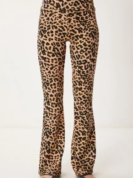 Happiness İstanbul Pantaloni crem / ciocolatiu negru