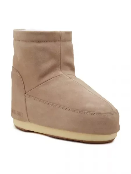 Moon Boot Bőr hótaposó MB ICON LOW NOLACE SUEDE bézs