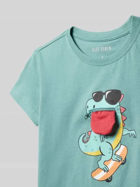 T-shirt z okrągłym dekoltem i nadrukiem z motywem Blue Seven