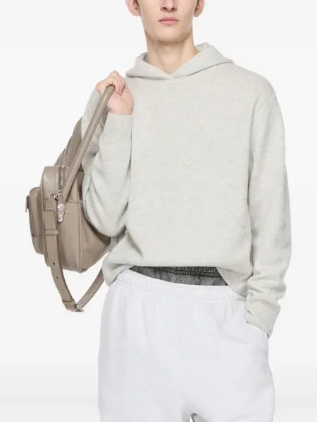 Hanorac cu glugă Acne Studios din jerseu gri