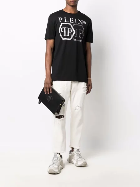 Křišťálové tričko Philipp Plein černé