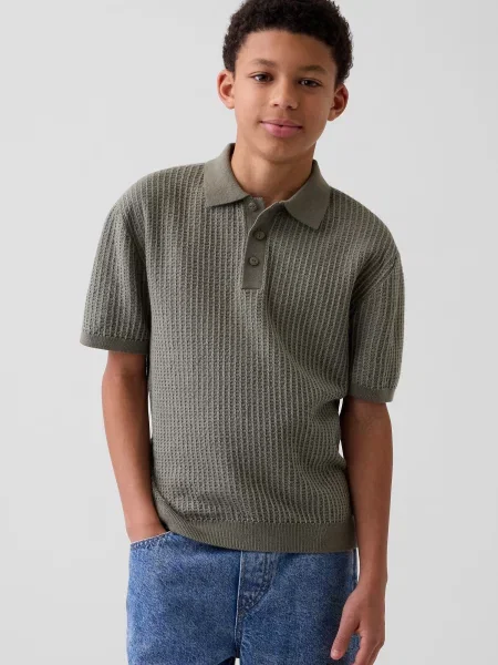 Tricou polo copii Gap albastru