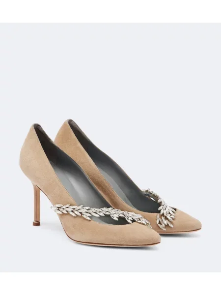Pantofi cu toc Balenciaga din piele de căprioară bej
