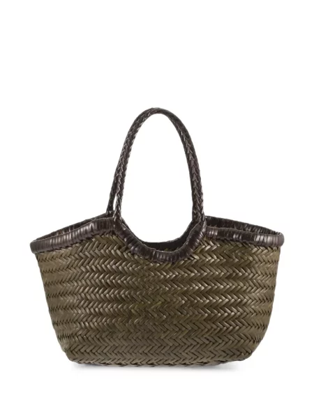 Geantă shopper Dragon din piele verde