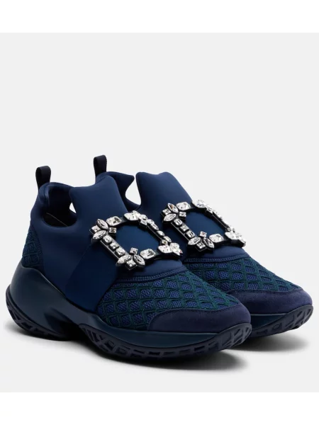 Sneakerși Roger Vivier din piele de căprioară slip-on alergare albastru
