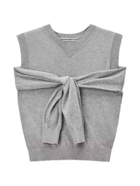 Vestă Alexander Wang cu decolteu în V gri