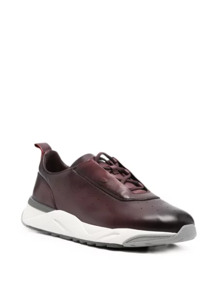 Sneakerși Santoni din piele roșu