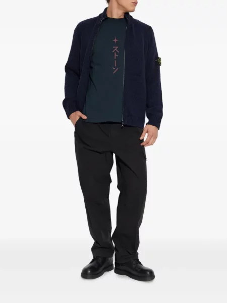 Gyapjú szvetter Stone Island strasszokkal kék