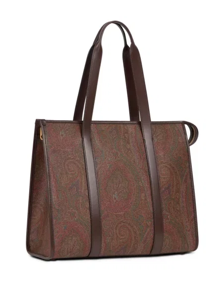 Torba Etro z wzorem paisley brązowa