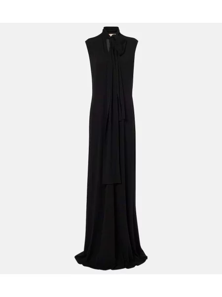 Rochie maxi Plan C din jerseu de costum negru