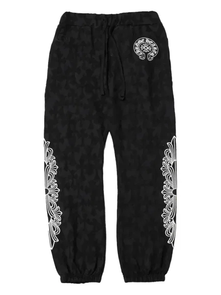 Pantaloni Chrome Hearts cu motiv cu inimi alergare negru