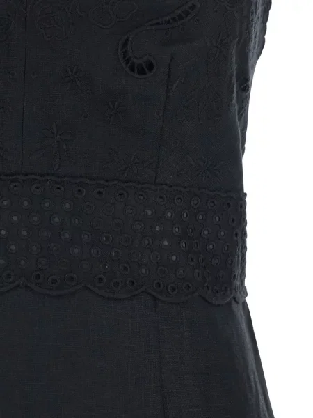 Rochie midi Twinset cu broderie de costum negru
