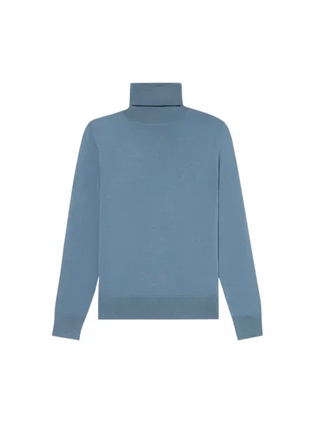 Sweter z golfem Brooks Brothers wełniany niebieski