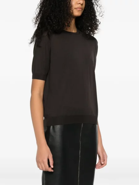 Tricou Prada scurt maro