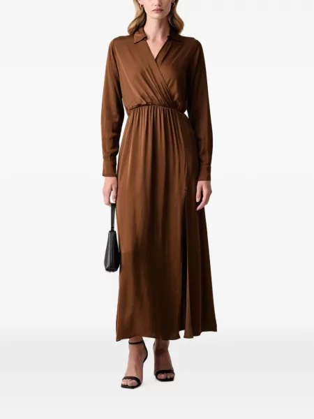 Rochie maxi Fracomina plic maro
