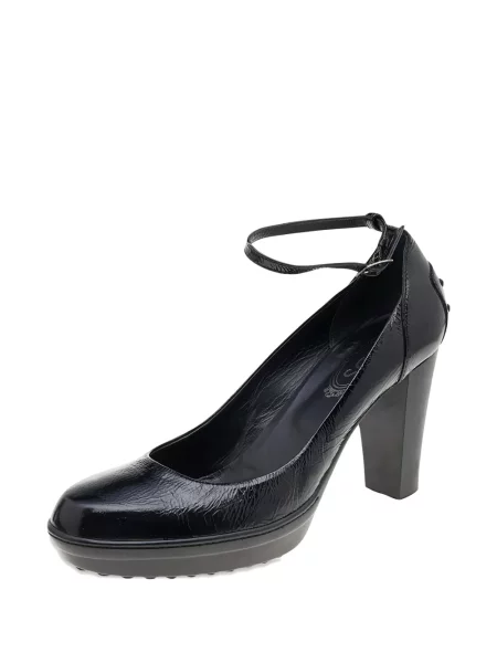 Pantofi cu toc Tod's din piele de lac cu cataramă negru