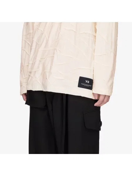 Tricou Pleated Oversized Long Sleeve Tee Chalk White S alb