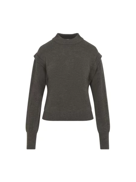 Sweter Alberta Ferretti z okrągłym dekoltem szary