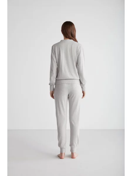 Піжама US Polo світло-сірий/меланж віскоза/поліестер сіра