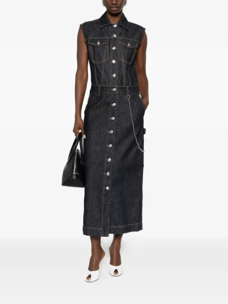 Костюм дънкова рокля Sportmax синьо