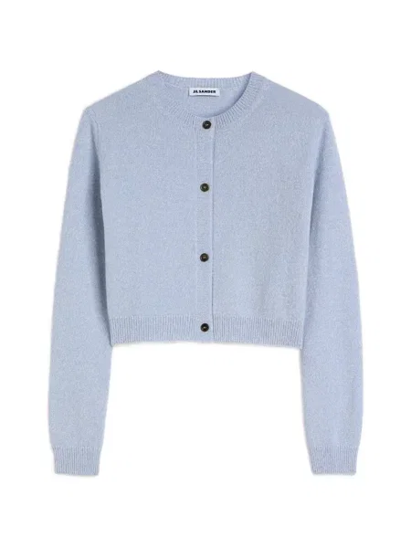 Cardigan Jil Sander cu decolteu rotund albastru