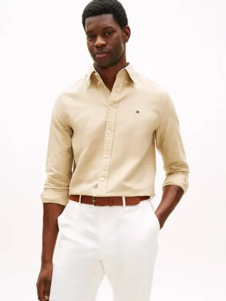 Tommy Hilfiger Cămașă | cu adaos de in bej