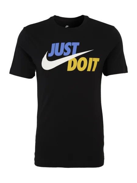Nike Sportswear Tricou Swoosh albastru / galben închis / negru alb