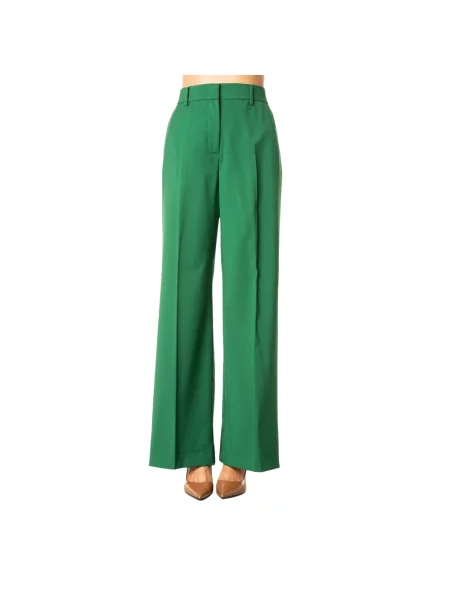 Spodnie palazzo Weekend Max Mara wełniane zielone