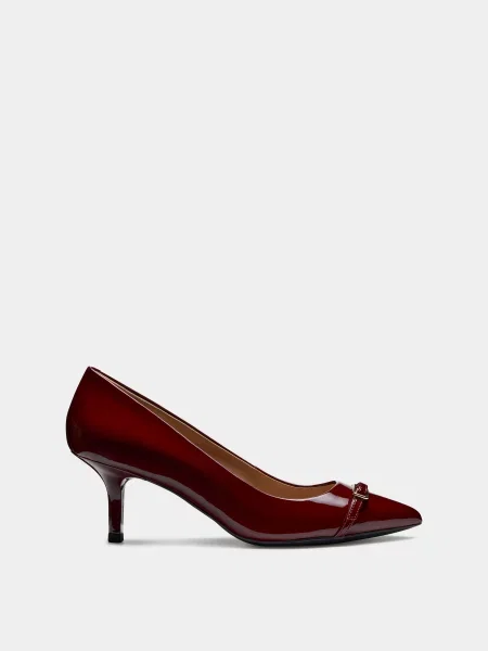 Туфлі-човники Geox шкіра з покриттям бордовий