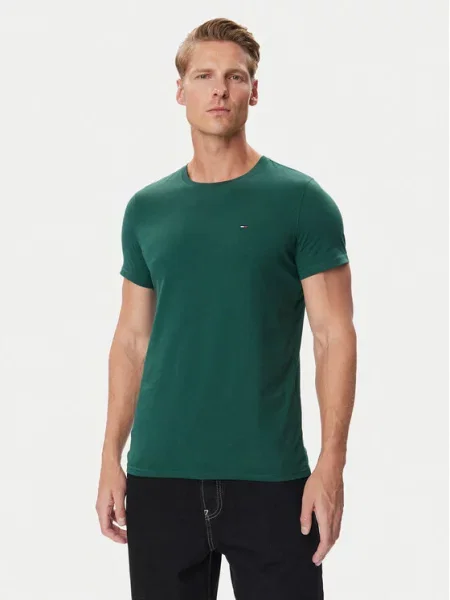 Tommy Jeans Tricou închis verde