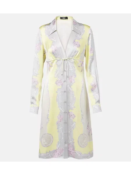 Jedwabna sukienka koszulowa Versace garniturowa