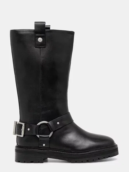 Barbour ghete de piele Freya cu plat negru