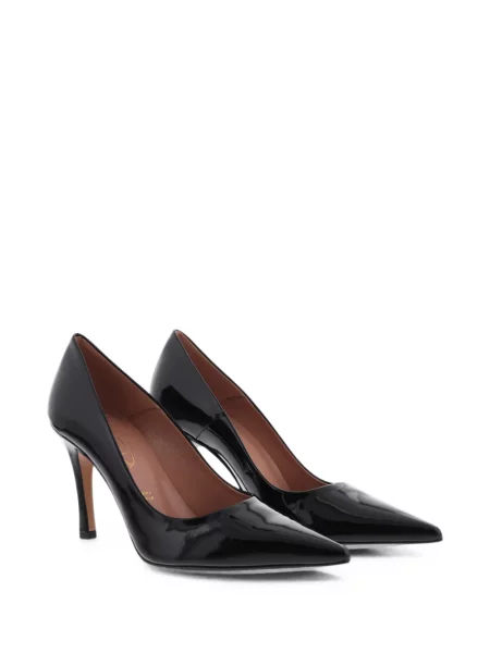 Pantofi cu toc Paris Punk din piele de lac negru