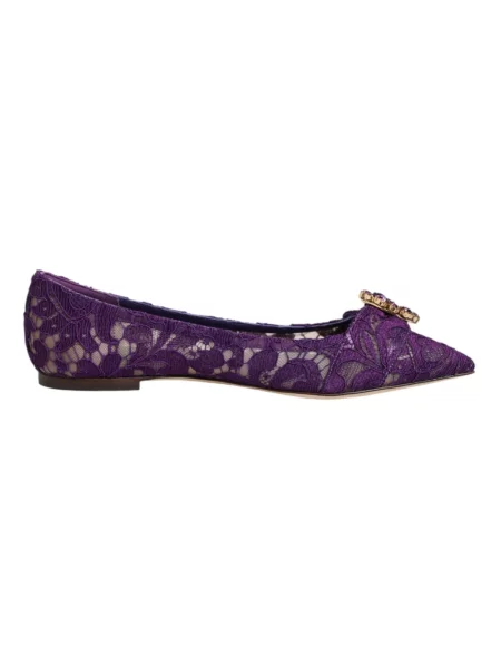 Balerinki Dolce And Gabbana koronkowe fioletowe