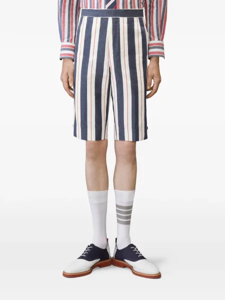 Pruhované kraťasy Thom Browne modré