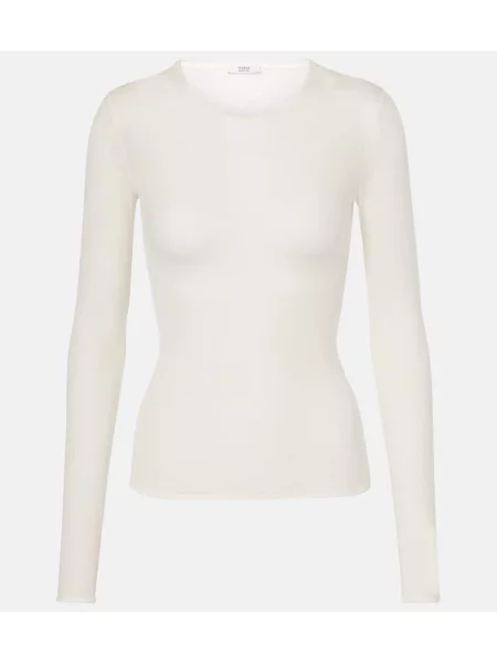 Top Fforme de mătase transparente alb