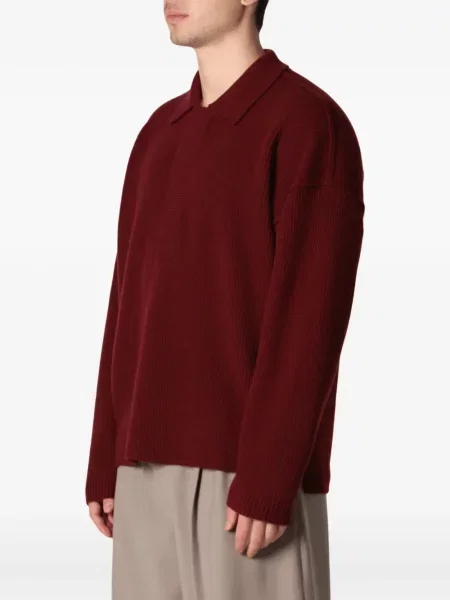 Tricou polo Roberto Collina tricotate roșu