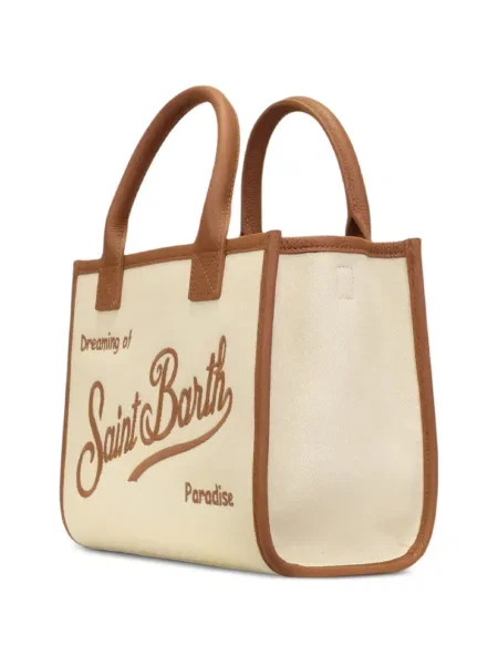 Geantă shopper Mc2 Saint Barth cu broderie din canvas