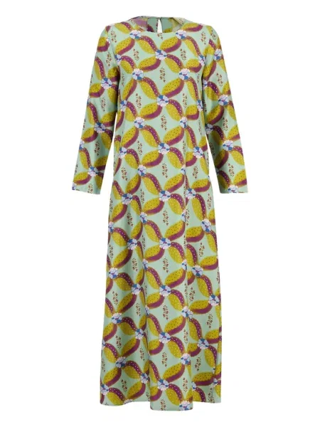 Rochie maxi Paula cu imagine lungă de costum verde