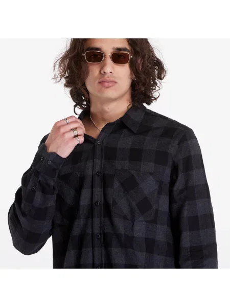 Риза Urban Classics Checked Flanell Shirt Grey / Black S черно