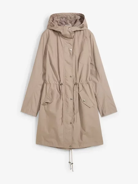 Parka z kapturem brązowa
