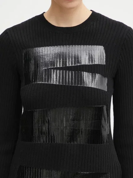 Шерстяной легкий свитер Mm6 Maison Margiela черный