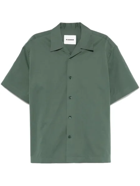Cămașă Jil Sander din poplin verde