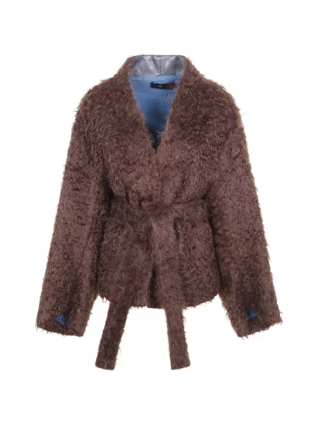 Cu centură geacă Hui Milano de mohair maro