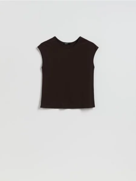 Reserved Топ з модалу темно коричневий